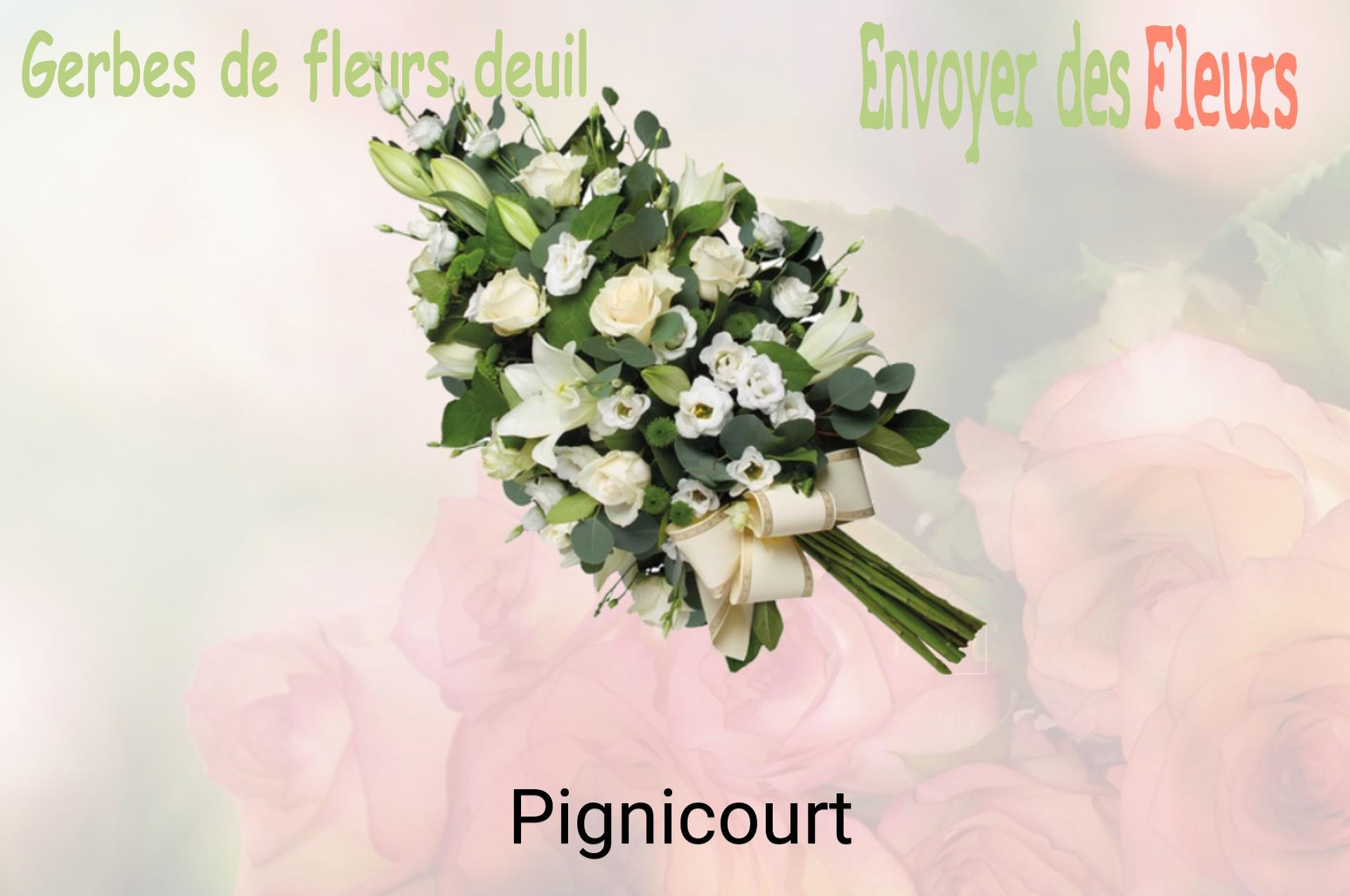 Gerbe de fleurs de deuil livrée à Pignicourt